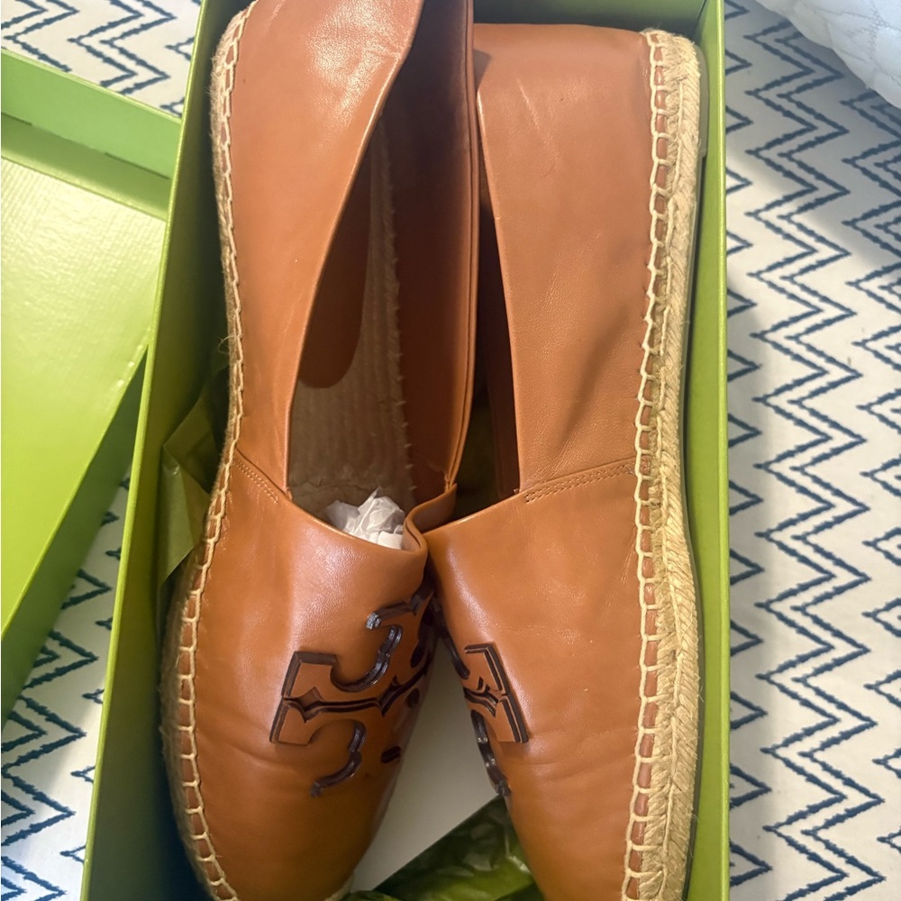 Tory Burch Brown Espadrille Flats